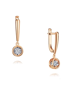 Серьги из красного золота с "танцующими" бриллиантами из золота Адамас