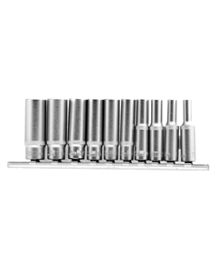 Набор удлиненных торцевых головок 13605, 1/4", 6-ти гр CrV, 4-13 мм, 10 шт. Stels