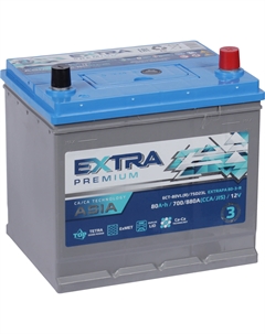 Автомобильный аккумулятор Asia Extra 80 Ач обратная полярность D23L Актех extra