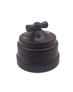 Выключатель поворотный Ретро открытой установки шоколад Bylectrica