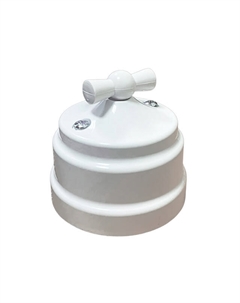 Выключатель 1-клавишный Ретро поворотный белый Bylectrica