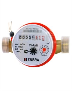 Счетчик для воды универсальный ENBRA EV-AM1 DN15 110мм без сгонов Энбра