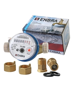 Счетчик для холодной воды ENBRA EV-AM DN15 110мм со сгонами Энбра