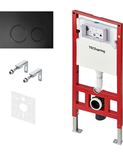 Комплект 4в1 Spring S955104 (инсталляция, крепление, кнопка черная матовая, прокладка) Tece