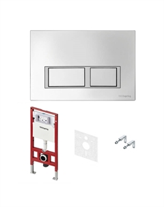 Комплект 4в1 Spring S401201 (инсталляция, крепление, кнопка хром матовый, прокладка) Tece