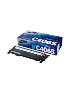 Картридж лазерный Samsung CLT-C406S/ST986A, голубой, 1000 страниц, оригинальный, для Samsung CLP-360/365/CLX-3300/3305