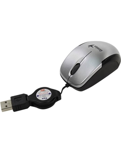 Мышь проводная Micro Traveler super mini, 1200dpi, серебристый Genius