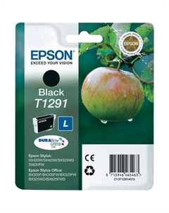 Картридж струйный Epson T1291 (C13T12914010/C13T12914011/C13T12914012/C13T12914021), черный, оригинальный, ресурс 435 страниц для Epson Epson Stylus SX230 / SX235W / SX420W / SX425W / SX430W / SX435W 
