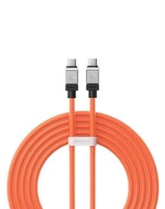 Кабель USB Type-C-USB Type-C, экранированный, быстрая зарядка, 5А, 100 Вт, 2 м, оранжевый, Baseus CoolPlay CAKW000307 (CAKW000307)