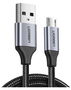 Кабель USB-Micro USB, быстрая зарядка, 2.4А, 25 см, черный/серый, UGREEN US290 (60144) Ugreen
