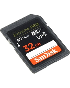 Карта памяти 32Gb SDHC Extreme Pro Class 10 UHS-I U3 (SDSDXXG-032G-GN4IN) Sandisk
