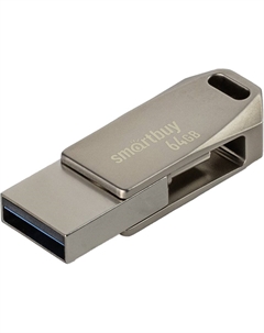 Флешка 64Gb USB 3.0/USB Type-C MC35, серебристый (SB64GBMC35) Smartbuy