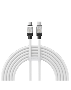 Кабель USB Type-C(M)-USB Type-C(M), быстрая зарядка, 3А, Power Delivery 100 Вт, 2 м, белый, Baseus CoolPlay (CAKW000302)