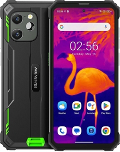 Смартфон Blackview BV8900, 6.5" 2400x1080 IPS, MediaTek Helio P90, 8Gb RAM, 256Gb, 3G/4G, NFC, Wi-Fi, BT, 2xCam, 2-Sim, 10.4 А·ч, USB Type-C, Android 13, черный/зеленый, ударопрочный корпус (BV8900-82