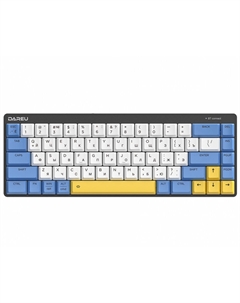 Клавиатура проводное/беспроводное EK868, механическая, Kailh- Brown, Bluetooth / USB, белый/синий/желтый (EK868 White-Blue-Yellow_Brown) Dareu