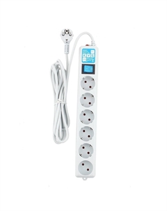Сетевой фильтр PC PRO, 6-розеток, 5 м, белый (SPL6-16-P-5М) Power cube