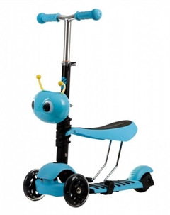 Самокат для детей трансформер свет.колеса PU пер.120*24 задн.76*24мм, руль регулируемы Foxx