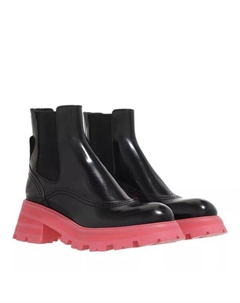 Ботинки wander chelsea boots leather black/coral, черный Alexander mcqueen