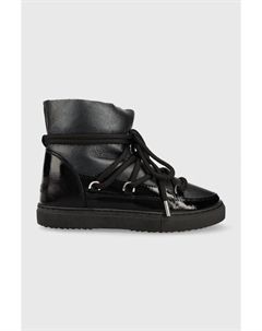 Глянцевые зимние ботинки из кожи, черный Inuikii