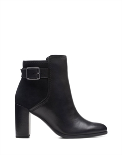 Замшевые ботильоны карамельного цвета с пряжкой Freva85, черный Clarks