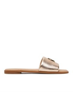 Мюли Th Logo Hw Metallic Leather Mule FW0FW08807, золотой Tommy hilfiger