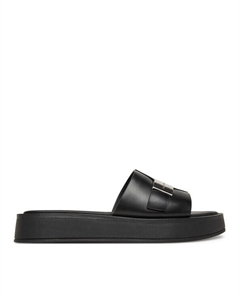 Мюли Flatform Slide W/Ck Hw - Lth HW0HW02368, черный Calvin klein