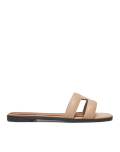 Мюли Th Logo Strap Mule FW0FW08671, бежевый Tommy hilfiger