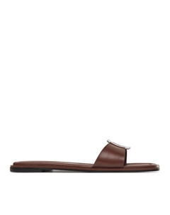 Мюли Flat Slide W/Ck Hw Big - Lth HW0HW02482, коричневый Calvin klein