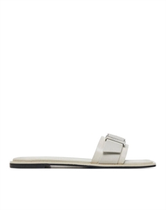 Мюли Flat Slide W/Buckle - Lth HW0HW02490, серый Calvin klein