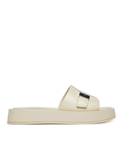 Мюли Flatform Slide W/Ck Hw - Lth HW0HW02368, экрю Calvin klein