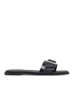 Мюли Flat Slide W/Buckle - Lth HW0HW02490, черный Calvin klein