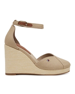 Полуботинки Flag High Wedge Espad Closed Toe FW0FW08494, бежевый Tommy hilfiger