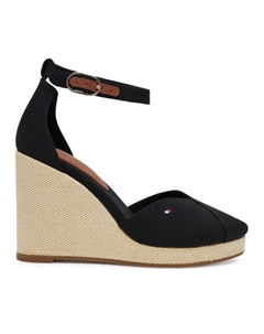 Полуботинки Flag High Wedge Espad Closed Toe FW0FW08494, черный Tommy hilfiger