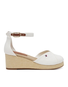Полуботинки Flag Closed Toe Mid Wedge Espad FW0FW08657, белый Tommy hilfiger
