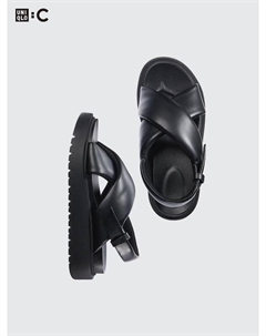 Сандалии с перекрестными ремешками, черный Uniqlo