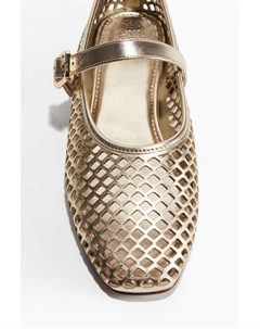 Перфорированные балетки в стиле Мэри Джейн, золотой H&m