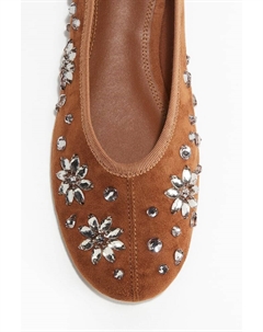 Балетки со стразами, коричневый H&m