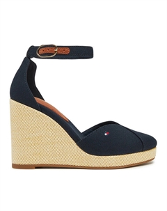 Полуботинки Flag High Wedge Espad Closed Toe FW0FW08494, синий Tommy hilfiger