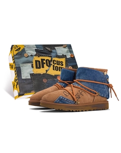 CLASSIC MINI Зимние ботинки женские черные сине-голубые Ugg