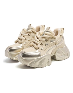 Кроссовки женские толстые низкие, цвет Black/Gold 15 mins