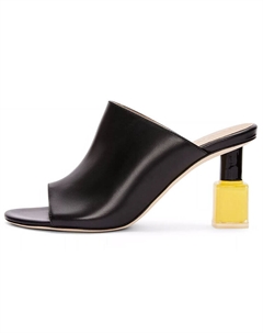 Шлепанцы женские черные/желтые Loewe