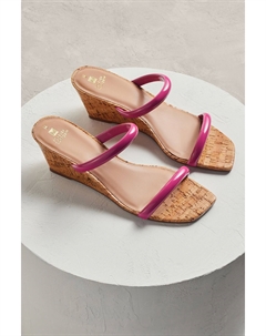 Комфортные туфли на танкетке Forever с низкой пробковой подошвой, розовый Next