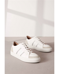 Фирменные кожаные кроссовки на шнуровке, белый Next