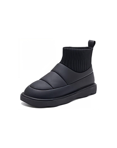 Ботинки женские зимние на плоской подошве, черный Daphne