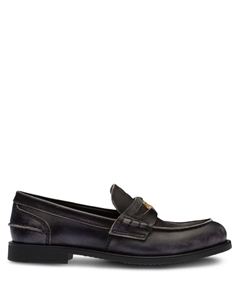 Лоферы с логотипом, черный Miu miu