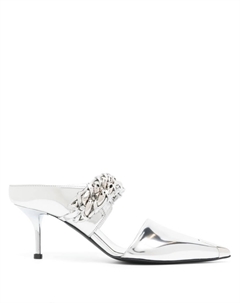 Мюли с цепочкой, серебристый Alexander mcqueen