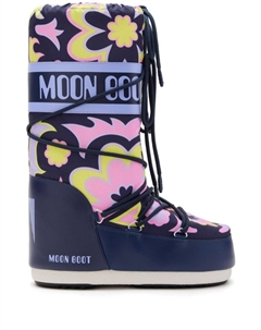 Дутые сапоги Icon с цветочным принтом, синий Moon boot