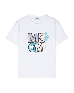 Футболка с логотипом, белый Msgm kids