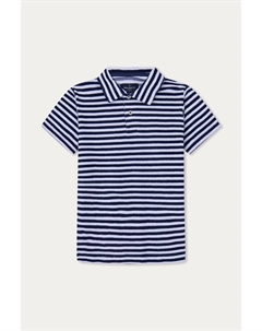 Синяя детская рубашка-поло London в полоску, синий Hackett