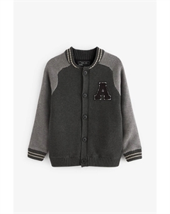 Трикотажный жакет в университетском стиле, серый Next
